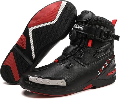 TEOKJ Motorcycle Shoes for Men and Women, Reinforced Street Riding Shoes with MOZ Closure System, Ankle Support, Anti-Slip Sole in Kuwait