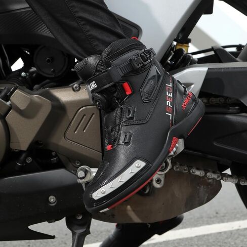 TEOKJ Motorcycle Shoes for Men and Women, Reinforced Street Riding Shoes with MOZ Closure System, Ankle Support, Anti-Slip Sole in Kuwait