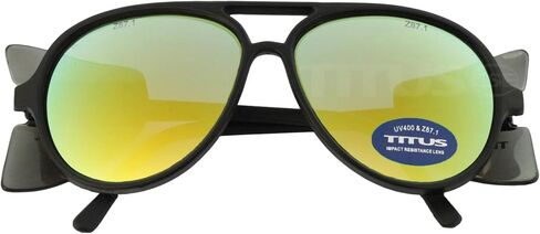 TITUS G35 Retro Aviator Z87 Sunglasses Eye Protection w/Side Shield Motorcycle Shooting DOT ANSI CE Approved Safety Glasses in Saudi Arabia