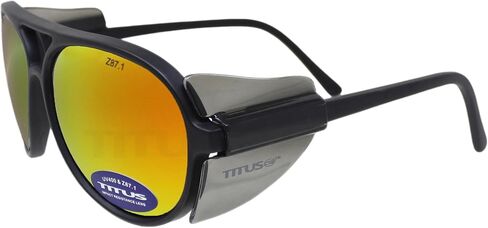 TITUS G35 Retro Aviator Z87 Sunglasses Eye Protection w/Side Shield Motorcycle Shooting DOT ANSI CE Approved Safety Glasses in Saudi Arabia