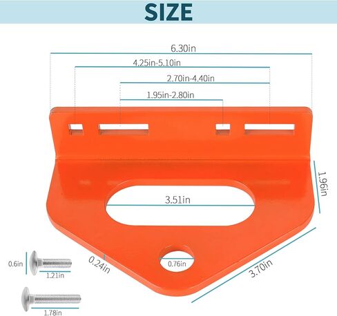 Zero Turn Mower Trailer Tow Hitch 1/4"(6mm) - Heavy Duty Lawn Mower Hitch with 3/4" Hole Center, Adjustable Slot Design, 2 Types of Carriage Bolts - Multi-Functional Trailer Hitch for Lawn Mowers in Saudi Arabia