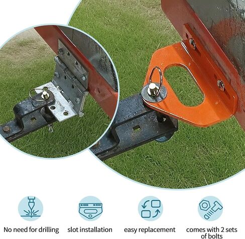 Zero Turn Mower Trailer Tow Hitch 1/4"(6mm) - Heavy Duty Lawn Mower Hitch with 3/4" Hole Center, Adjustable Slot Design, 2 Types of Carriage Bolts - Multi-Functional Trailer Hitch for Lawn Mowers in Saudi Arabia