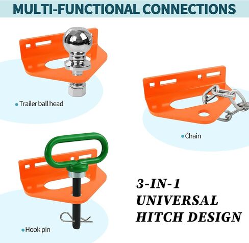 Zero Turn Mower Trailer Tow Hitch 1/4"(6mm) - Heavy Duty Lawn Mower Hitch with 3/4" Hole Center, Adjustable Slot Design, 2 Types of Carriage Bolts - Multi-Functional Trailer Hitch for Lawn Mowers in Saudi Arabia