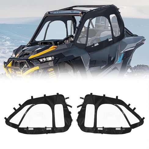 VEVOR Cab Enclosure Upper Doors, Compatible with Hisun 500 700/Axis 500 700, Soft Upper Doors, Windproof & Waterproof Upgraded Zipper UTV Soft Side Window Kit, Work with Side Mirrors and Windshields in Saudi Arabia