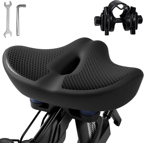 Upgrade Oversize Bike Seat for Men Women, Extra Wide Noseless Bicycle Seat Cushion, Waterproof Comfort Memory Foam Bike Saddle Fit for Peloton Bikes, Exercise Bike, EBikes, City Bike in Saudi Arabia