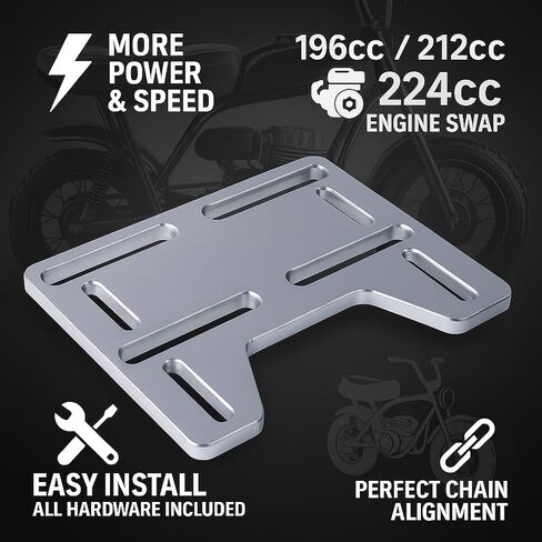 JMChstore Mini Bike Engine Mount Plate 10mm Aluminium Bracket Kit ، لـ Coleman B100 RB100 MEGA MOTO MM80 ، لـ Hoverheart MB001 BAJA DB30 MOTOVOX MBX10 ، SWAP-ON DIRECT FORTARD 212 1924CC in Saudi Arabia