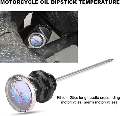 Motorcycle Oil Dipstick Temperature Gauge High Precision CNC Aluminum Alloy Oil Level Checker for 125cc Motocross Motorbike Black Silver Red Optional (Red) in Saudi Arabia