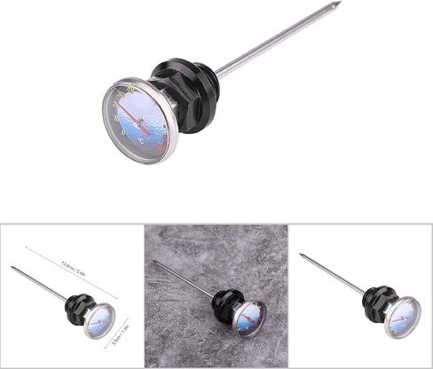 Motorcycle Oil Dipstick Temperature Gauge High Precision CNC Aluminum Alloy Oil Level Checker for 125cc Motocross Motorbike Black Silver Red Optional (Red) in Saudi Arabia