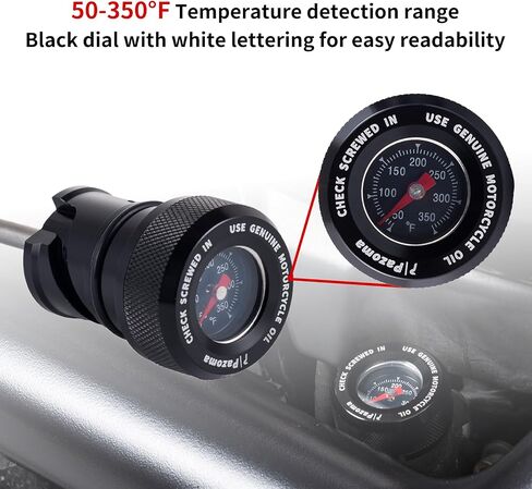 Black Harley M8 Softail Oil Distick مع مقياس درجة الحرارة ، وزيت محرك الدراجات النارية ، يناسب Dipstick 2018+ Harley Softail Fat Bob ، Fat Boy ، Ride Rider ، Low Rider S/St ، Street Bob in Kuwait