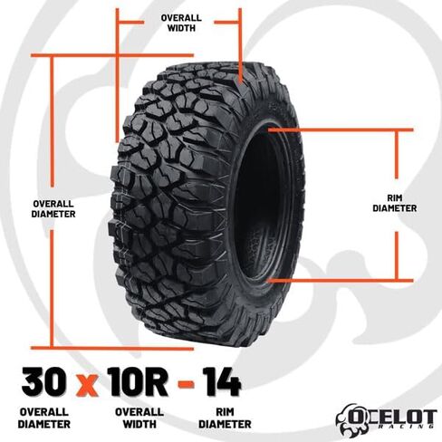 OCELOT XC729 30x10x14 إطارات UTV جميع التضاريس ، البناء الشعاعي الدائم المكون من 8 طواف ، ومراس غير الاتجاه ، وسمك سميك عدواني للتضاريس المتنوعة والظروف-عند إطارات 30x10x14 ATV in Saudi Arabia
