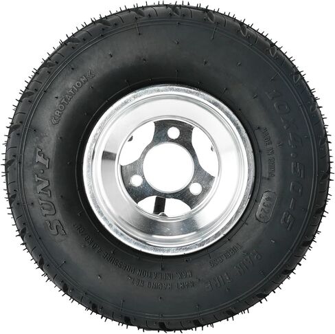 Front 10x4.50-5 Tubeless Rain Tires & Rear 11x7.10-5 Go Kart Tire Rim with 3 Holes Aluminum Wheel Rim Hub Steering Spindle for Racing Kart Quad Racing Drift Cars Mini Bikes in Kuwait