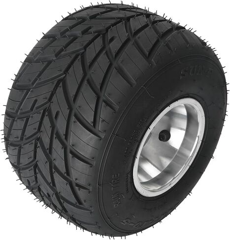 Front 10x4.50-5 Tubeless Rain Tires & Rear 11x7.10-5 Go Kart Tire Rim with 3 Holes Aluminum Wheel Rim Hub Steering Spindle for Racing Kart Quad Racing Drift Cars Mini Bikes in Kuwait