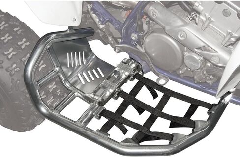 TUSK FOOT PEG NERF أشرطة مع حراس الكعب الفضي مع حزام أسود متوافق مع Kawasaki KFX 450R 2008-2014 in Kuwait