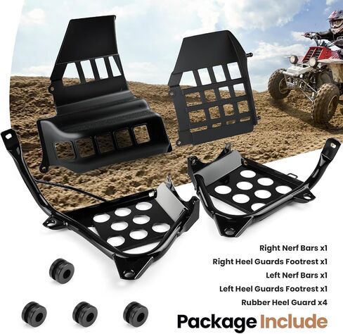 LH RH Black Nerf Bars Heel Guards Footrest for Yamaha 1990-2006 YFZ350 Banshee 350 3GD-27445-00-00 3GG-21691-00-00 in Saudi Arabia