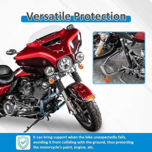 Wsays Front Engine Guard Highway Crash Bar Sharp Angle Compatible with Harley Touring Electra Street Road Glide Road King 2009-2023 Without Lower Fairing, Gloss Black in Saudi Arabia