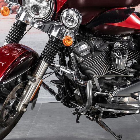 Wsays Front Engine Guard Highway Crash Bar Sharp Angle Compatible with Harley Touring Electra Street Road Glide Road King 2009-2023 Without Lower Fairing, Gloss Black in Saudi Arabia