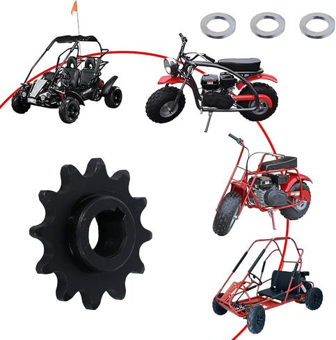 JMChstore 420 12T SPROCKET & Spacer Kit مع 5/8 بوصة تجويف لـ 20 30 محول عزم الدوران CVT لـ COLEMAN KT196 CT200U BT200X CT200UEX MINI BIKE GO KART (#40 41 420 سلسلة 12T) in Saudi Arabia