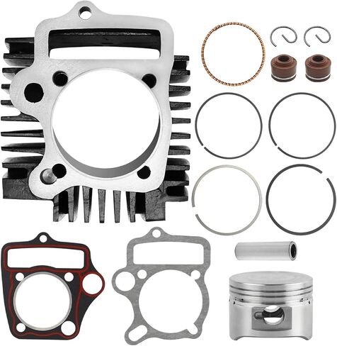 52.4mm Engine Cylinder Big Bore Rebuild Kit, Cylinder with Piston Ring Kit for Most Chinese 90cc 110cc 125cc Engines, Replacement for Taotao, Replacement for SSR in Saudi Arabia