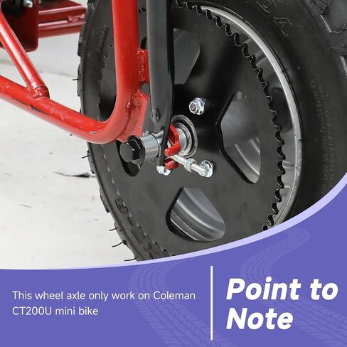 14mm 325mm Mini Bike Rear Axle Nut Kit + 6202RS Rear Wheel Bearing Kit Compatible with Coleman CT200U 196CC 200CC 6.5HP Gas Powered Mini Bike Powersports Accessories Part 15mm Chain Adjuster in Saudi Arabia