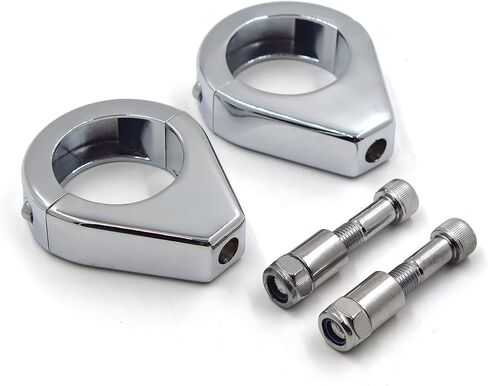 HTTMT MT299-003-CD Chrome Fork Clamp Clamp Clamps متوافقة مع Harley Softail Mount Bracket 49mm in Kuwait