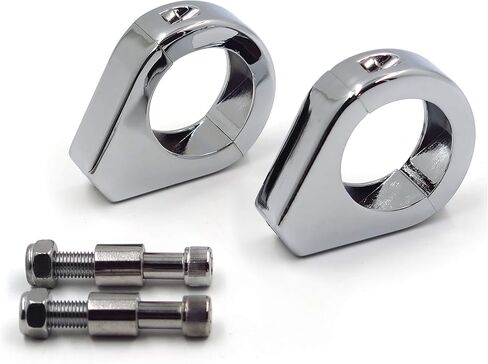 HTTMT MT299-003-CD Chrome Fork Clamp Clamp Clamps متوافقة مع Harley Softail Mount Bracket 49mm in Kuwait