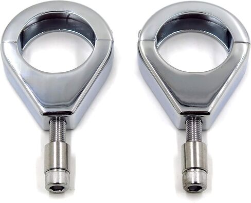 HTTMT MT299-003-CD Chrome Fork Clamp Clamp Clamps متوافقة مع Harley Softail Mount Bracket 49mm in Kuwait
