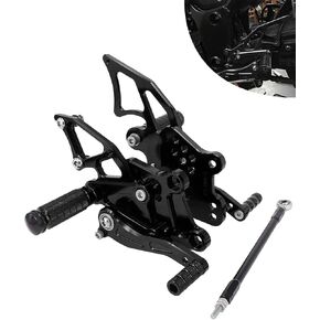 JFG RACING RECENGERECELE REATSETS ، مجموعات خلفية الأوتاد القدم لنينجا 250 13-16 NINJA 300 13-16 Z300 13-16 NINJA 300R EX300 13-14 CNC قابلة للتعديل (أسود) in Kuwait