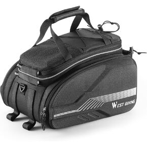 HONGYEA Bike Rack Bag Bike Trunk Bag Panniers, 45L Large Capacity Bike Rear Rack Bag, Bike panniers with Waterproof Carbon Leather, Bike Cargo Bag for Shopping Commuter Trip in Kuwait