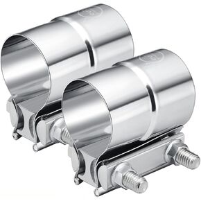 EVIL ENERGY 2.5'' Exhaust Clamp,2 1/2in Lap Joint Band Clamp Stainless Steel for Pipes,Mufflers,Catalytic Converters (2PCS, 2.5 inch) in Kuwait