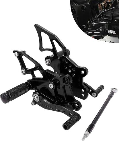 JFG RACING RECENGERECELE REATSETS ، مجموعات خلفية الأوتاد القدم لنينجا 250 13-16 NINJA 300 13-16 Z300 13-16 NINJA 300R EX300 13-14 CNC قابلة للتعديل (أسود) in Kuwait