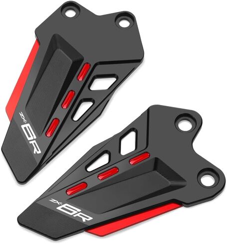 Motorcycle Foot Peg Footrest Protector Compatible With K.awasaki Ninja ZX6R 2025 2024 2023 2022 2021 2020 2019 | Rear Heel Plates Guard ZX-6R ZX636 Ninja636 Accessories (Red) in Saudi Arabia