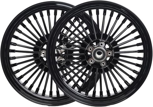TOFR 21x3.5 Front 16x3.5 Rear Wheels Rims Fat Spoke Chrome Dual Disc For Harley Touring Bagger 1984-2008 FLHR Road King FLHRS Custom FLHRC Classic FLHX Street Glide FLHT Electra Glide FLTR Road Glide in Saudi Arabia