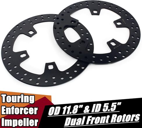 TOFR 21"x3.5" Enforcer Front Wheel Rim Tubeless For Harley 2009-2023 Touring Bagger Road Glide Road King Electra Glide Ultra Limited Classic Street Glide Custom Special/W 11.8" Polished Front Rotors in Saudi Arabia