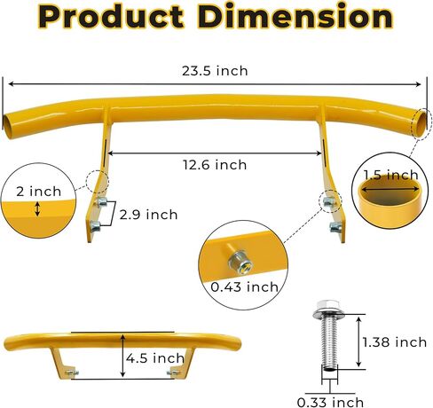 Front Bumper Tube - Compatible with Cub Cadet XT1 XT2 GT50 GX54 ST54 LX42 LX46 LX50，Front Bumper Kit Replacement#683-05155-4021 & OEM 19A30020100, 19A30020OEM -Yellow Heavy-Duty in Saudi Arabia