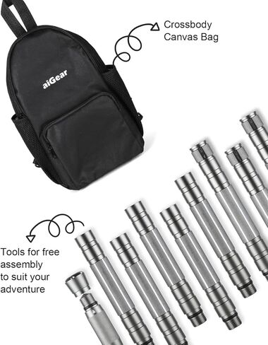 aiGear رأس مجرفة قابلة للطي متعددة الاستخدامات تكتيكية ملحقة متوافقة مع عصا المشي لمسافات طويلة للتخييم والرحلات والأنشطة الخارجية (MS-B005) in Kuwait