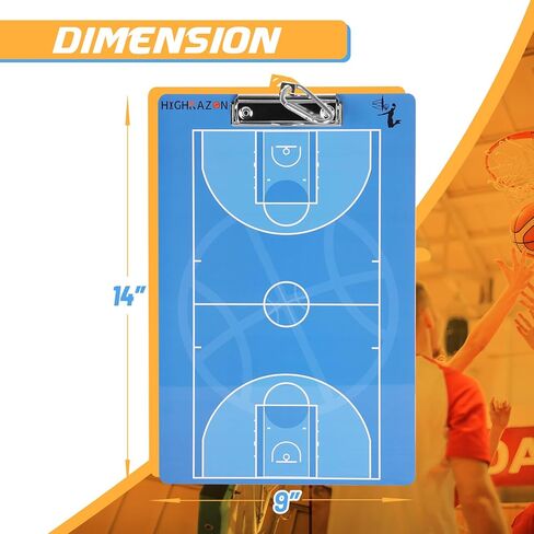 Magnetic Basketball Coaches Clipboard, White Double-Sided Dry Erase Coach Board, Tactics Whiteboard with Color Magnetic Sticker and 2 Marker for Coaches Gift in Kuwait