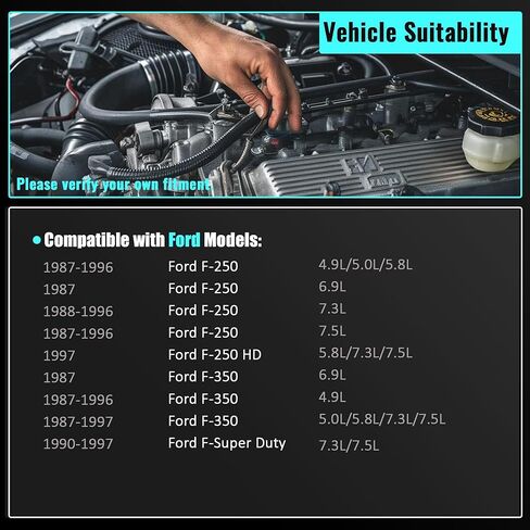 Partsflow Power Brake Booster 54-74400 متوافق مع Ford F250 1987-1996 F250 HD 1997 F350 1987-1997 F-Super Duty 1990-1997 E8TZ2005A بدون أسطوانة رئيسية in Kuwait