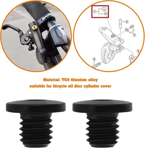 2 مجموعات TC4 تيتانيوم قرص الفرامل براغي نزيف مع O-RINGS M5X8.5MM متوافقة مع Shimano M985/M988/M9020 الفرجار الهيدروليكي Y8RM98010 أسود in Kuwait