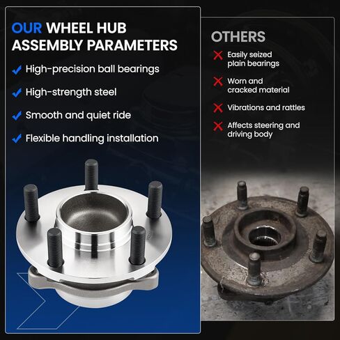 513268 Front Wheel Bearing and Hub Assembly Compatible with Infiniti G35 2003-2007 V6 3.5L, Compatible with Nissan 350Z 2003-2009 V6 3.5L, GAS Only, 5-Lug with ABS 1PCS in Saudi Arabia