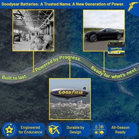 Goodyear 47-H5-AGM BCI Group Size 47 12V 60 AH ، 100RC ، 680 CCA Platinum Series Reconsable Agm Syncy in Saudi Arabia