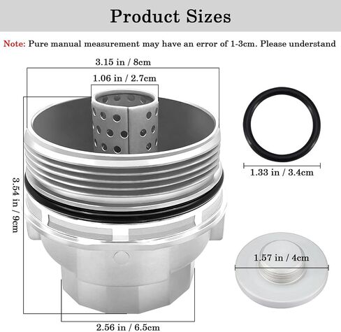 15620-38010 Oil Filter Housing Cap Assembly With Oil Plug Drain, Fit for Toyota Tundra, Sequoia, Land Cruiser & Lexus LX570, Replace 15620-0S010 in Saudi Arabia