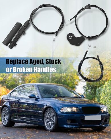 Hood Release Cable Fit for BMW 320i 323Ci 323i 325Ci 325i 325xi 330i 330xi 323ti 318i 323is, Replacement 51238218859 51238208442 51238208630, 3PCS in Saudi Arabia