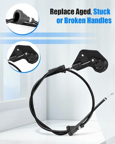 Hood Release Cable Fit for BMW 320i 323Ci 323i 325Ci 325i 325xi 330i 330xi 323ti 318i 323is, Replacement 51238218859 51238208442 51238208630, 3PCS in Saudi Arabia