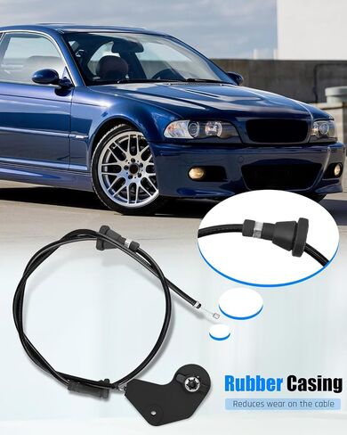 Hood Release Cable Fit for BMW 320i 323Ci 323i 325Ci 325i 325xi 330i 330xi 323ti 318i 323is, Replacement 51238218859 51238208442 51238208630, 3PCS in Saudi Arabia