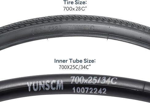 YUNSCM 2-PCS 700C إطارات الدراجة 700x45C/47-622 و700C أنابيب الدراجة الثقيلة صمام شريدر مع شريطين حافة متوافق مع 700x43C 700x44C 700x45C 700x46C 700x47C إطارات وأنابيب الدراجة (W-2113) in Saudi Arabia