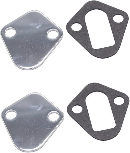 2 مجموعة SHLPDFM BBC Chrome Steel Fuel Pump Block Off Plate مع حشية متوافقة مع كتلة كبيرة Chevy 396 427 454 502 سباق in Kuwait