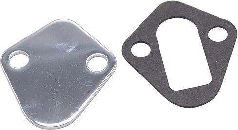 2 مجموعة SHLPDFM BBC Chrome Steel Fuel Pump Block Off Plate مع حشية متوافقة مع كتلة كبيرة Chevy 396 427 454 502 سباق in Kuwait
