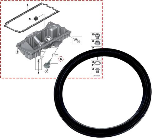 OEM Parts 12617604790 مستشعر مستشعر مستوى زيت المحرك ، لزيت محرك BMW Audi PAN O-Ring ، N20 N63 B48 N13 in Kuwait
