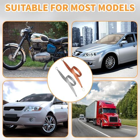 6PCS Ground Strap Automotive, 6/10/12 Inch Universal Automotive Ground Strap Braided Copper & Engine Ground Strap, 6'',10'',12'' Woven Grounding Strap with 0.5" Rings Terminal for Most Cars in Kuwait