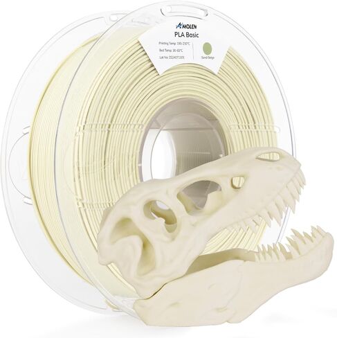 AMOLEN 3D Printer Filament PLA, 1.75mm PLA Filament Paper White PLA, 1KG/2.2lb, Dimensional Accuracy +/- 0.02 mm, Smooth & Non-Tangle, Fits for Most FDM 3D Printer, Supporting Up to 500mm/s in Saudi Arabia